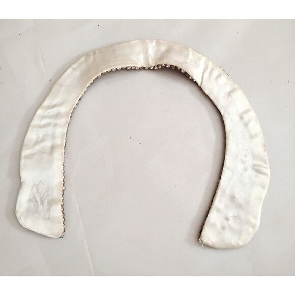 1950s Vintage Beaded Detachable Collar with Faux Pearls and Silver Beads - Picture 3 of 3